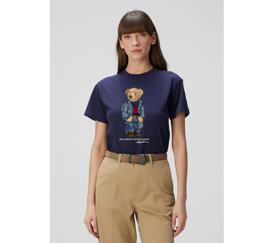 Women TEDDY BEAR T-SHIRT NAVY