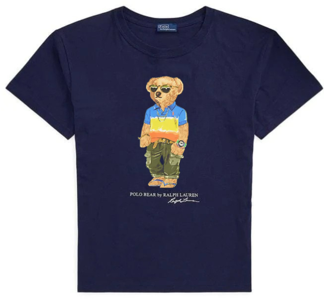 Women TEDDY BEAR T-SHIRT NAVY (Multi Color)