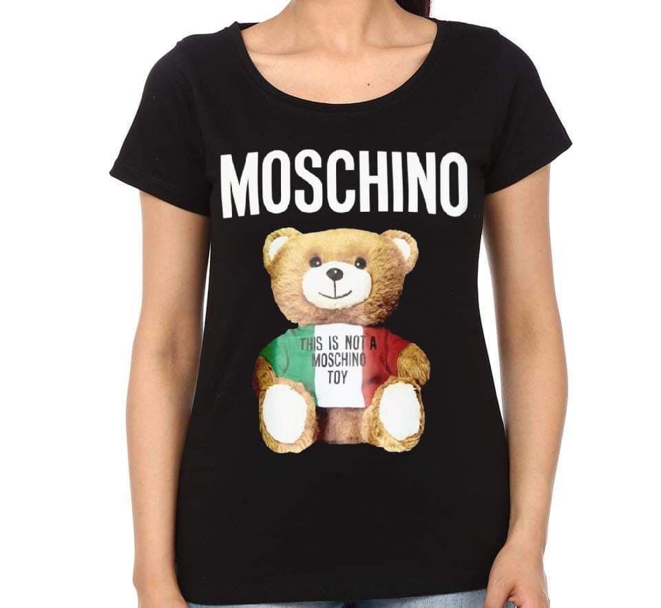 Women MOSCHINO BLACK BIG TEDDY T-SHIRT